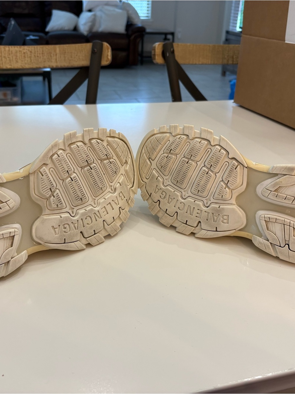 Balenciaga Track Sandals Cream Yellow Chunky Sport Sandals Size 37 US 7 - Picture 9 of 13